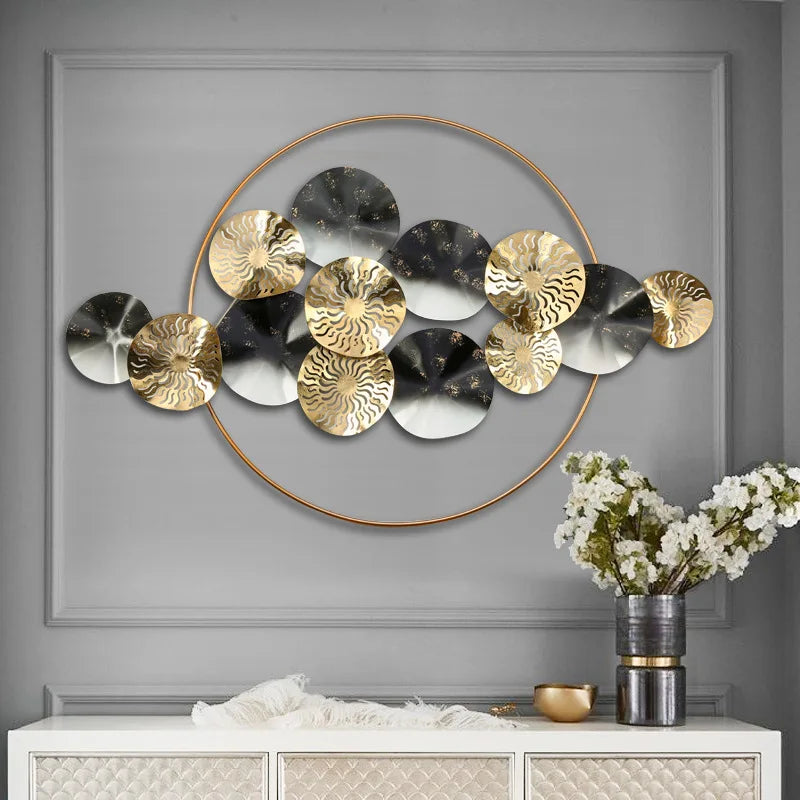 Light Luxury Circular Abstract 3d Metal Wall Art Decor Iron Art Decoration Nature Art Decor for Home Living Room Bedroom