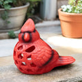 Red Cardinal Solar Light Resin Statue Christmas Garden Ornament Hollow-out Design Illuminating Detail Outdoor Decor Model