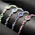 Women Fashion Crystal Heart Shape Linked Charm Bracelet Womens Wedding Jewellery Gifts
