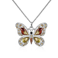 AA01059 Crystal Rhinestone Butterfly Pendant Necklaces for Women Long Chain Animal Necklaces Jewelry Party