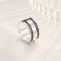 LT-753 S925 Sterling Silver Open Ring Korean Fashionable Retro Ring Personalized and Versatile Ring