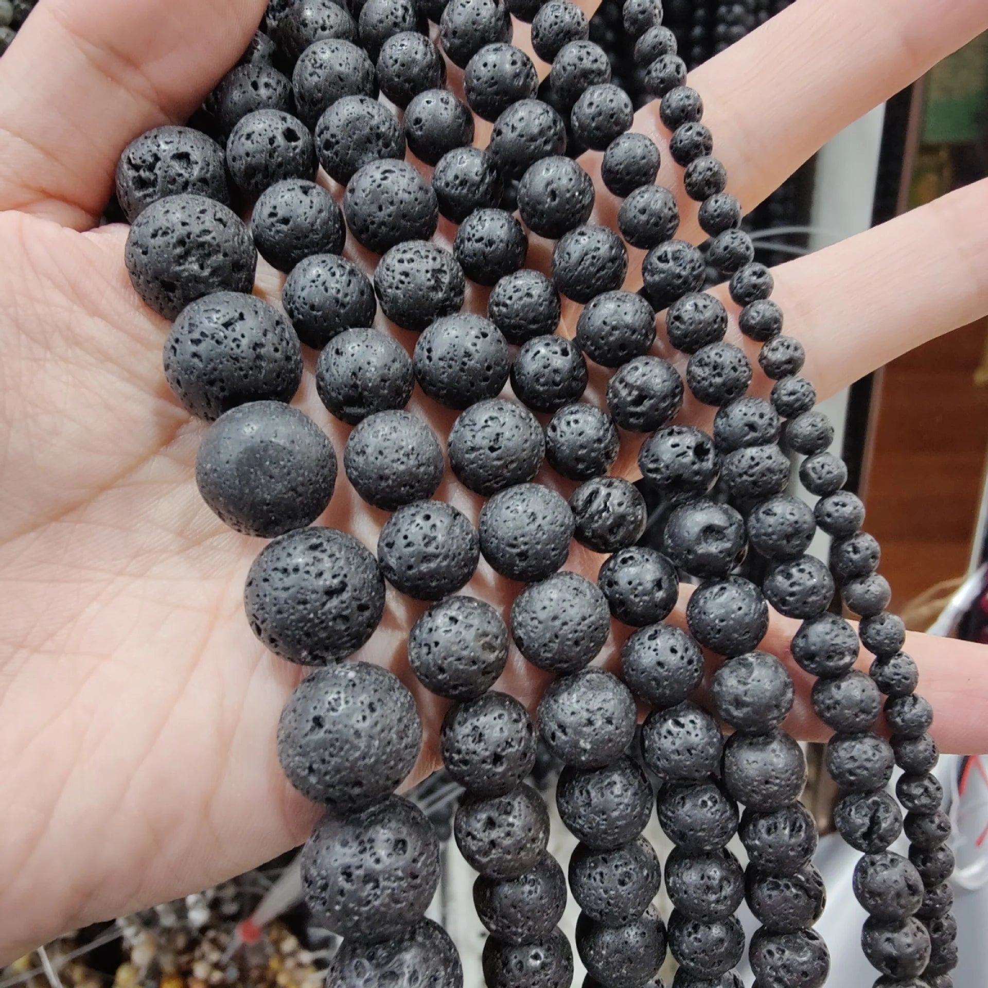 Factory Sale Cheap Colorful Natural Stone Lave Gemstone Beads 6MM/8MM/10MM Lava Stone Beads