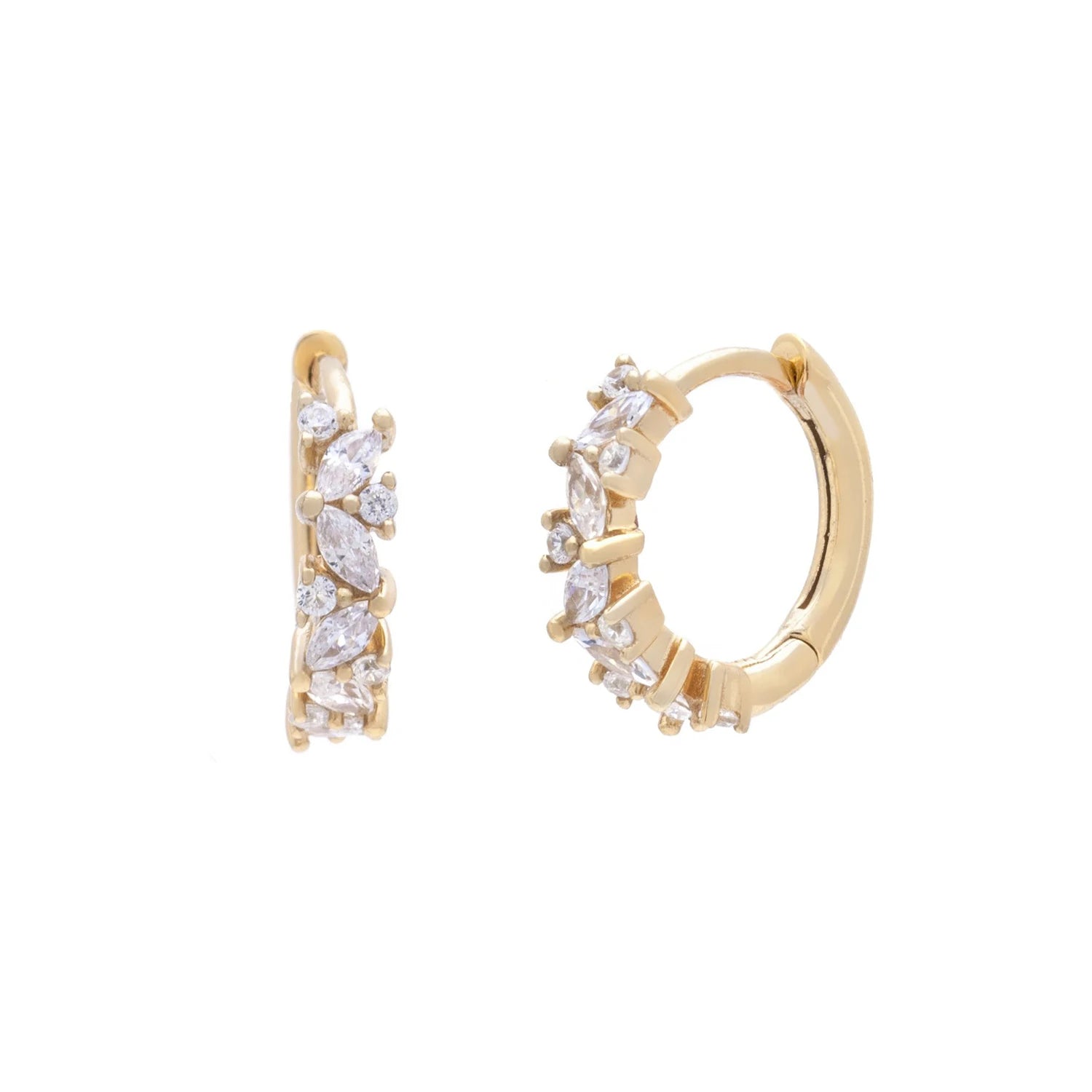 925 Silver Jewelry Sparkle Diamond Earrings Gold Vermeil huggies Hoop Earrings