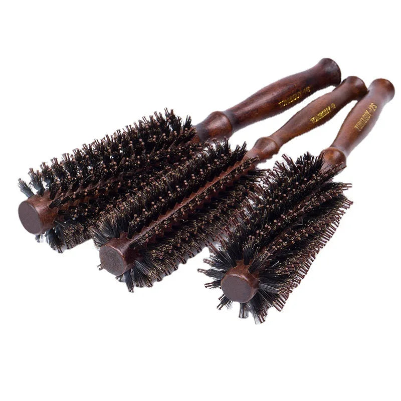 Wooden Round Hair Brush for Blow Dry Styling Detangling with Natural Bristles | OEM Wholesale MegaBDM