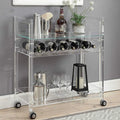 Modern Style Transparent Acrylic Tea Trolley Bar Cart Wine Rack 4-Wheel Multi-Functional for Kitchen Supermarket Hotels-Factory