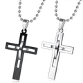 Couple Cross Fine Pendant Necklace Trendy Simple Women Jesus Cross Necklace Male Prayer Necklace Religious Jewelry for Valentine