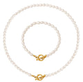Casual Baroque OT Buckle Pearl Bracelet Necklace Fine Jewelry Set Natural Freshwater Pearl Choker Necklace for Women