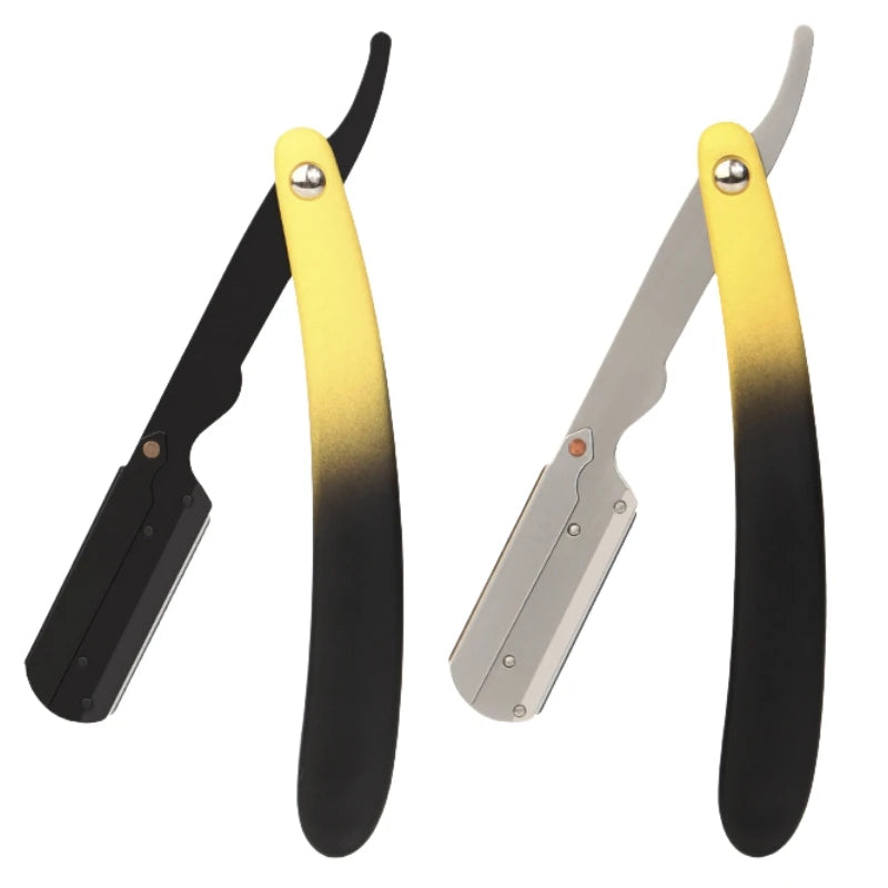 Gradient Color Stainless Steel Portable for Men Shaver Eyebrow Trimming Face Cleaning Tools Knife Old-fashioned Manual Shaver