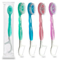 Portable Mini Toothbrush 5 in 1 Toothbrush Tongue Scrapers Floss Pick Travel Pre-pasted Toothbrush