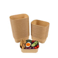 Wholesale Takeaway  Paper Bowl With Lid  Kraft Paper Bowl  Best Selling Rectangular Paper Bowl for Fast Food