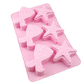 HY 6-Cavity Mermaid Tail Starfish Silicone Mold for Making Cake Bath Bomb Chocolate Soap Candle Molds