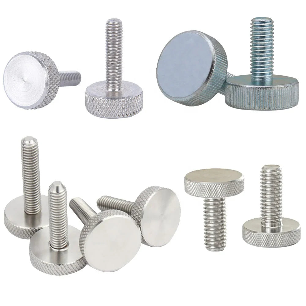 M3 M4 Stainless Steel Color Anodized Flat Knurled Head Aluminum Thumb Screw