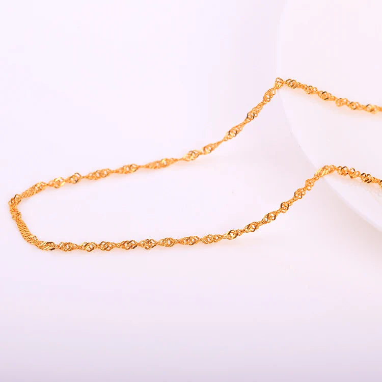 Various Stainless Steel Necklace Chain 18K Gold Plated Thick Thin Chain Rope Ball Twist Flat Curb Lip Paper Clip Figaro Chain