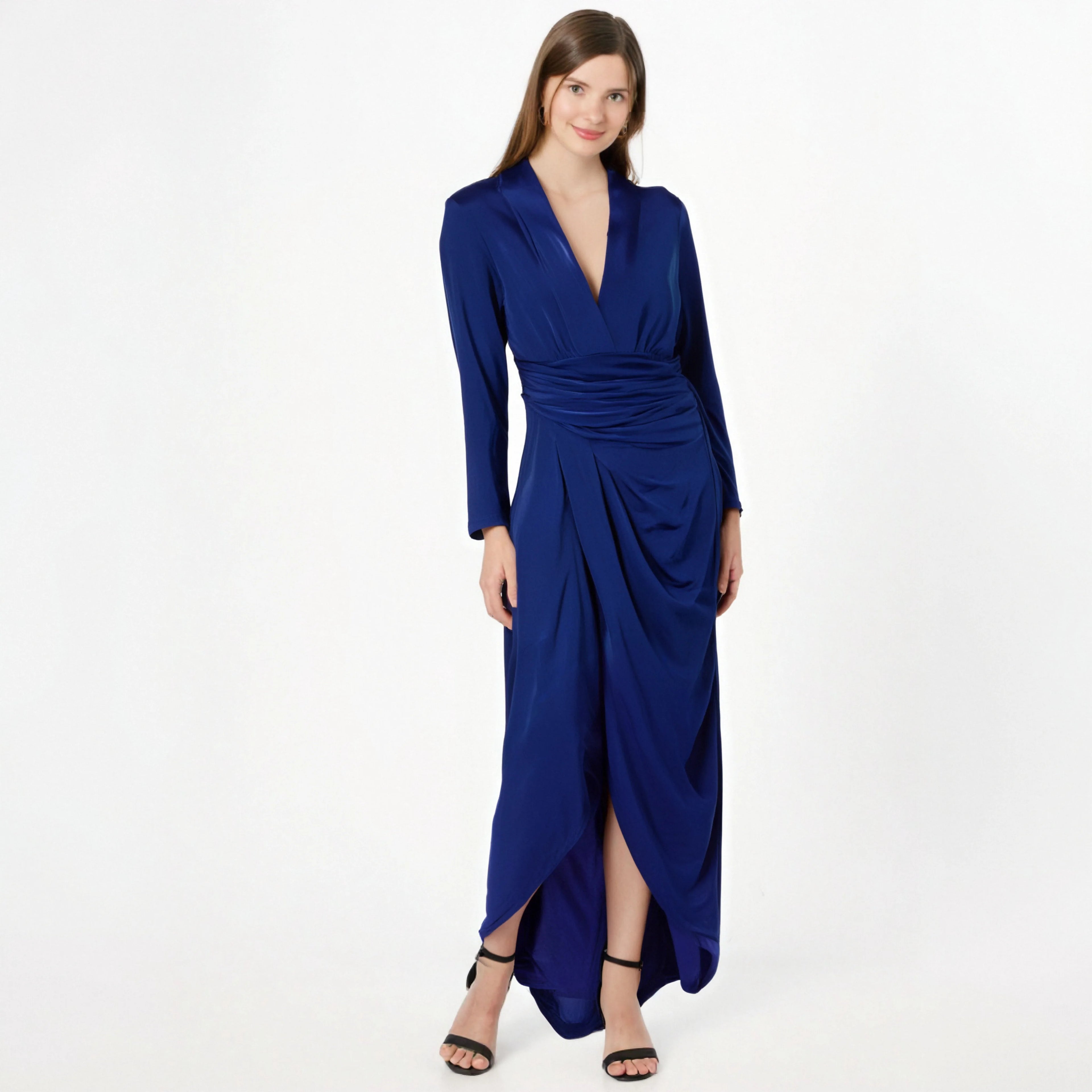 Long Sleeve Elegant Fashionable Comfortable Dresses Sky Blue Evening Tight Maxi Long Dress Women