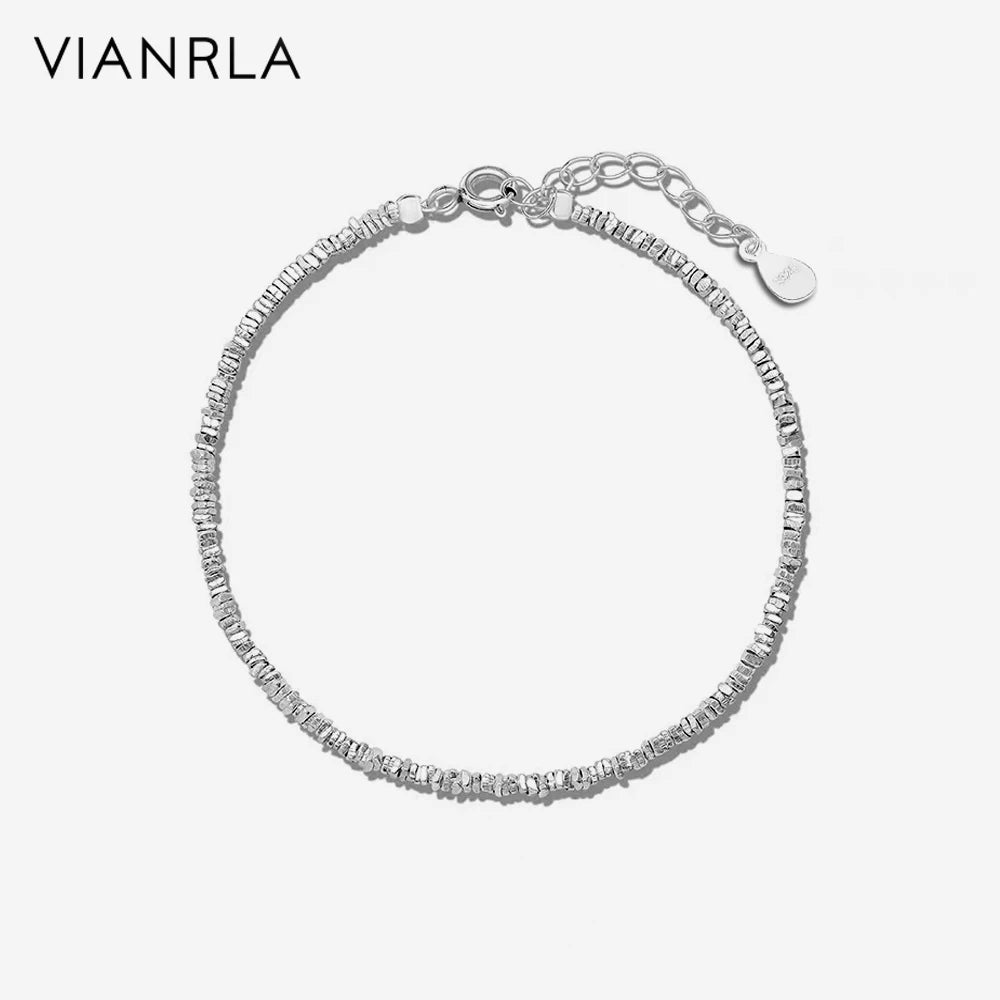 VIANRLA 925 Sterling Silver Small Square Shape Silver Bracelet Minimalist Women Jewelry Gift Drop Shipping Free Laser Logo