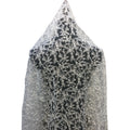White French Net Lace Fabric Embroidery Leaves Pattern Handmade Sequin Beaded Lace Fabric for Wedding Dress