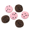 100PCS Sweet Pink Flatback Chocolate Cookie Cabochon Miniatures Biscuit Desserts Crackers Food Slime Charms Ornament DIY Crafts