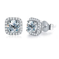 Wholesale Ready-to-Ship Custom Color Fine Jewelry Round Cut  GRA Certified Real 925 Silver Diamond Moissanite Stud Earrings