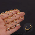 HENGSEN Hotselling Copper with Cubic Zirconia Gold Silver Clicker Hoop Cartilage Rook Orbital Ear Piercing Jewelry for Women