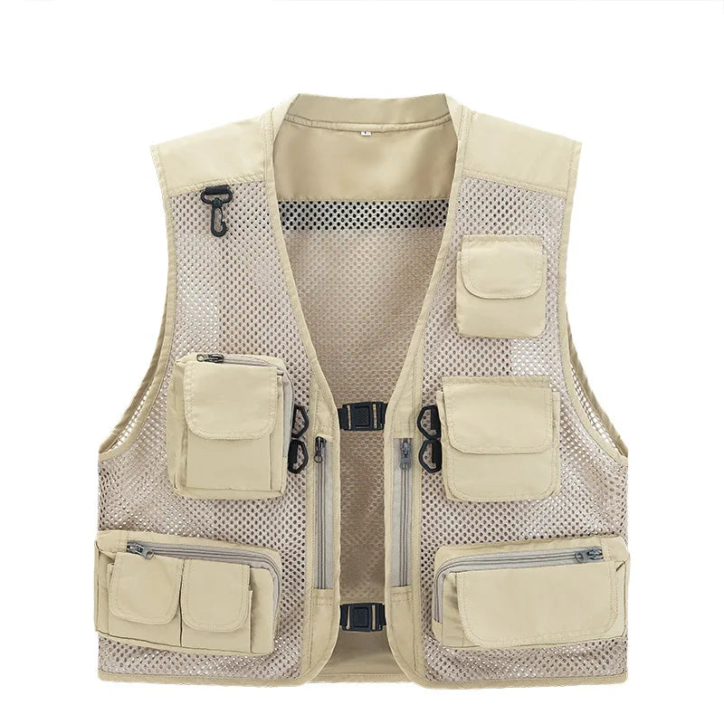 Summer Mesh Breathable Fabric Outdoor Sports Vest Multi-pockets Comfortable Fishing Waistcoat Fly Fishing Vest