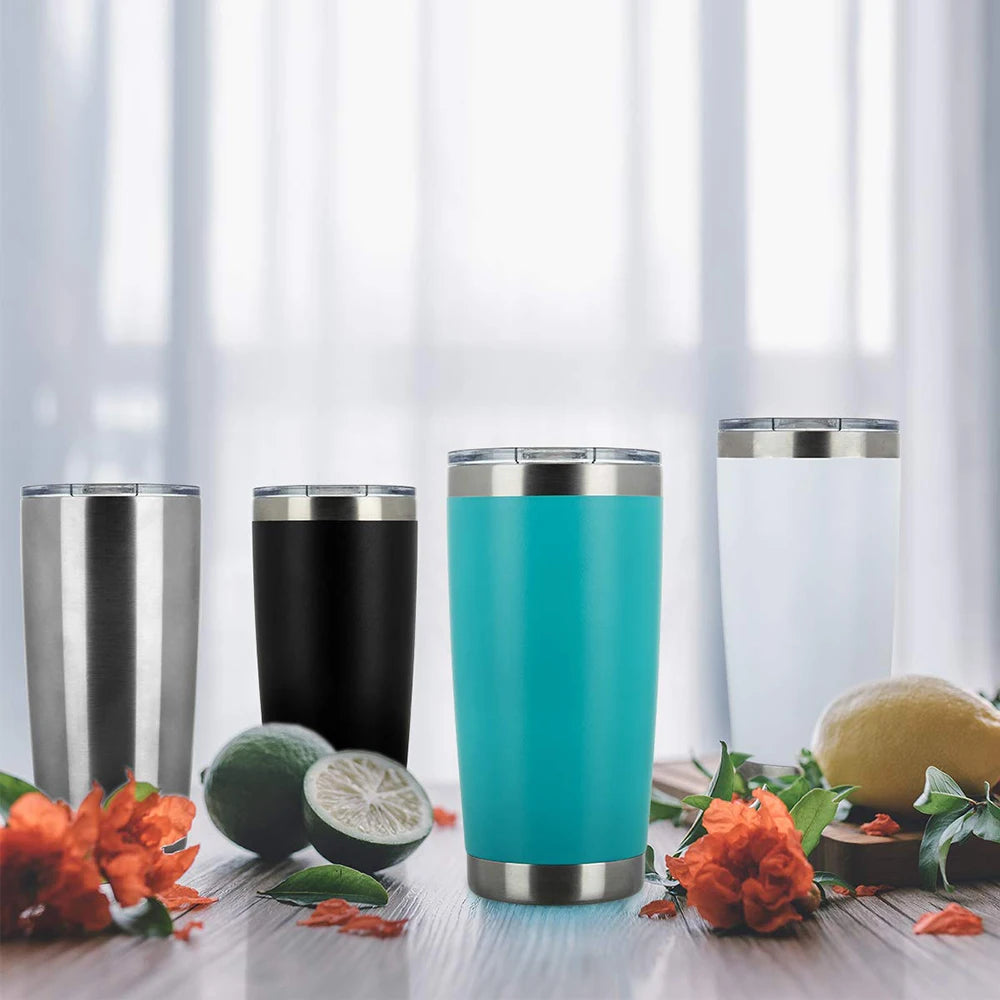 Custom 20Oz Double Wall Vacuum Insulated Stainless Steel Car Cup Coffee Mug With Lid