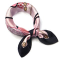Luxury 100% Mulberry Silk Scarf for Women Customizable Digital Printing French-Style Foulard De Soie Pink Leopard Dot Summer