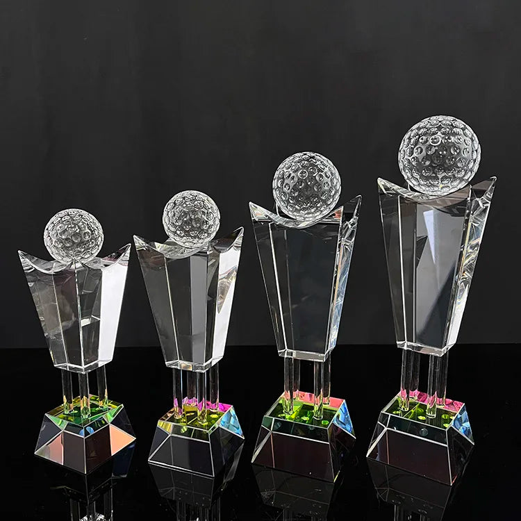 Clear Glass Crystal Golf Ball Sports Trophy MH-NJ0541