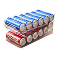 Double Tier Plastic Soda Can Organizer with Auto-Rolling Storage for Beer Cola Soda Cans-Transparent Kitchen Pantry Rack