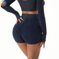 Women's High Waist Sports Gym Push Seamless Hip Yoga Shorts New Style Fold Yoga Shorts Solid Custom Abdominal Exercise Clothing