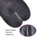 6x9cm Natural Color Straight Silk Top Base Topper Swiss Lace Clip in Toupee Breathable 100% Real Human Hairpiece for Women