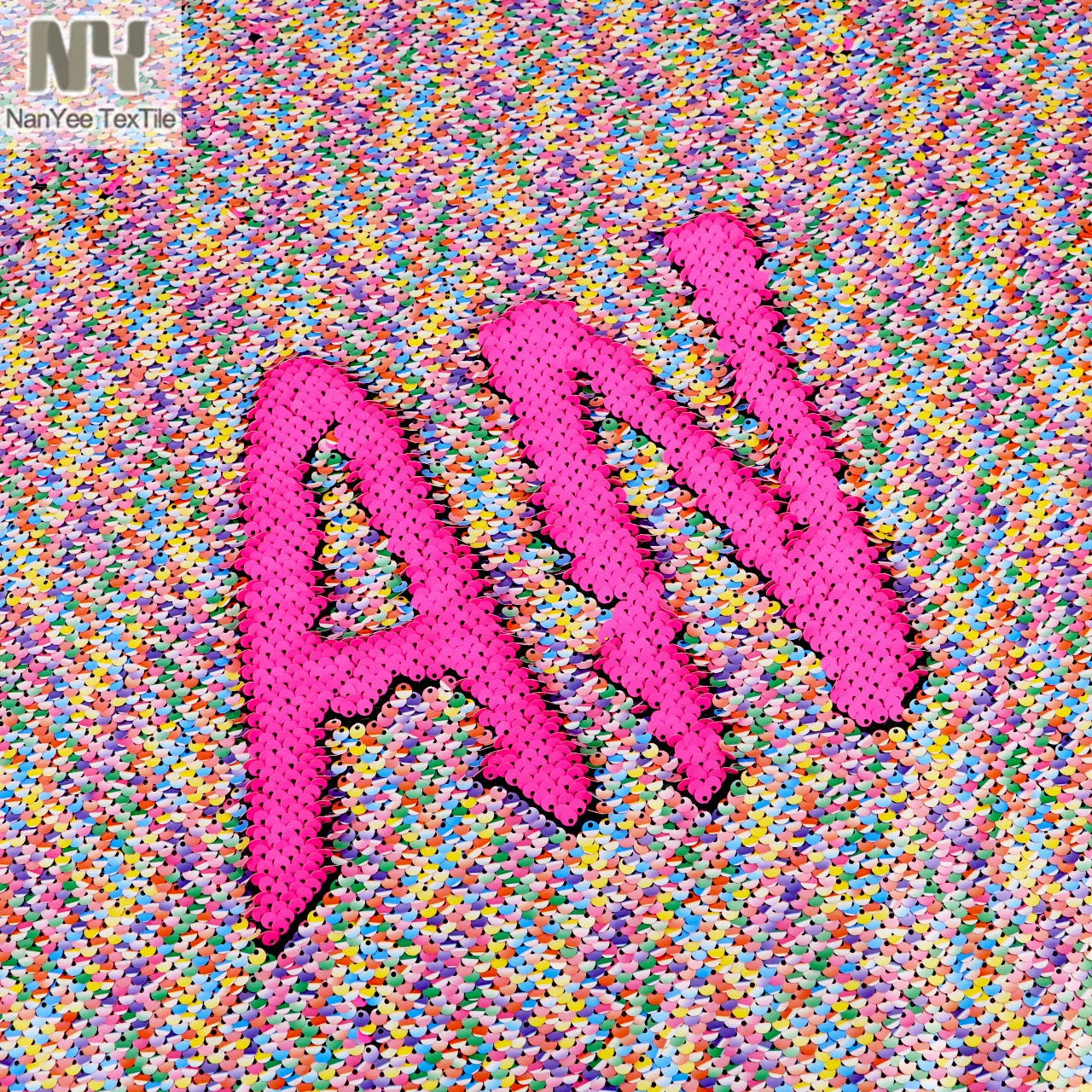 Nanyee Textile Multi-Colors 5mm Fish Scale Candy Color Sequin Fabric for Bag Decoration