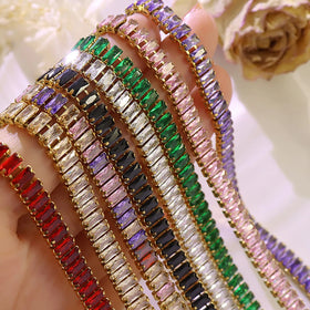 High Quality Fashion Jewelry Stainless Steel Tennis Necklace Bracelet Zirconia Jewelry Set