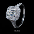 Ready to Ship S925 Sterling Silver 5*7mm 1ct Emerald Cut Moissanite Ring for Women Engagement Wedding Band