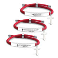 Ywganggu Stainless Steel Custom Adjustable Hand Woven Red Cross Bracelets for Men Women Rope Adjustable Charm Letter Bracelets