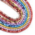 Colored Black Hematite Stone Non-Magnetic Square Cube Hematite Beads With 2mm 3mm 4mm 5mm 6mm 8mm