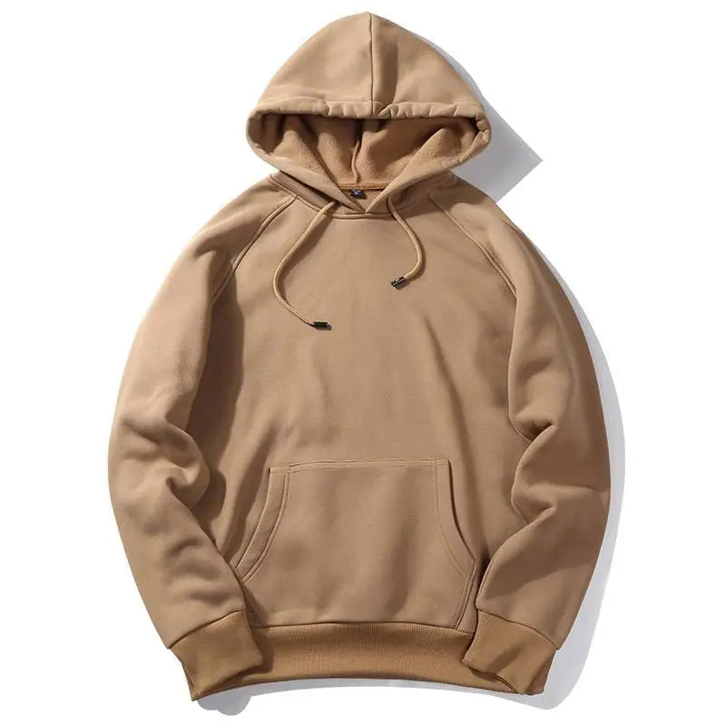 K1063 New Autumn Sweater Solid Color Men's Pullover Plus Fleece Hooded Sweater Blank Sweater Couple Jacket