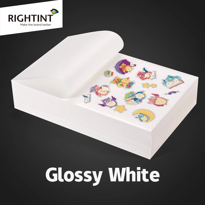 Superior A4 Size Single Sided White Self-Adhesive Vinyl Paper Sticker Water Activated Adhesive for Custom Masking Use