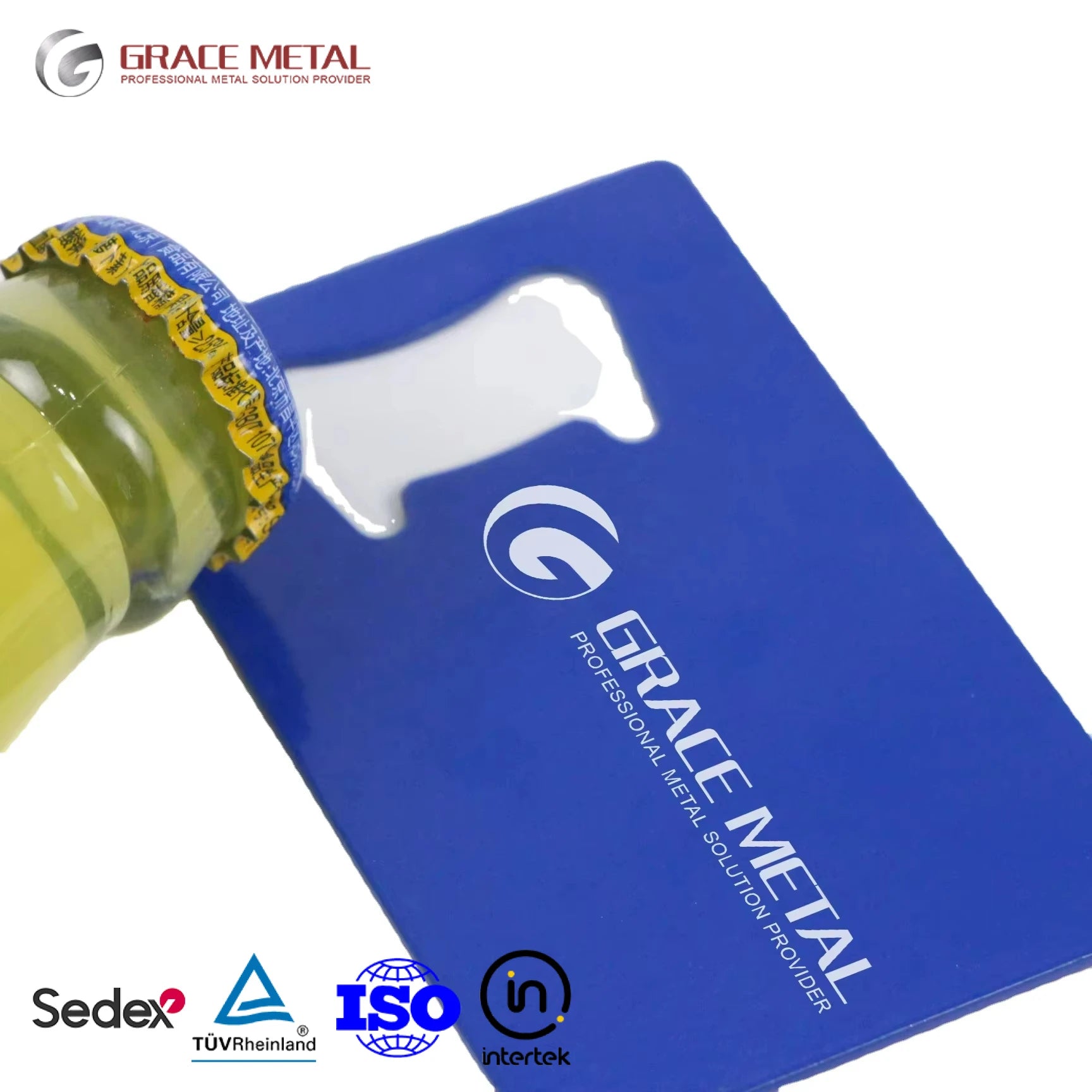 Custom Logo UV Printed Metal Beer Opener Bar Accessory Credit Card Slot Multi Bottle Opener Outdoor Camping 3-Piece Combo Set