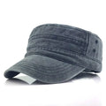 Unisex Vintage Washed Flat Top Cap Twill Adjustable Low Profile Dad Hat Cotton Plain Unique Design Vintage Cadet Flat Cap