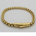 5mm Stainless Steel Box Chain Bracelet Plated Gold for Men & Women
