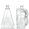 Price Letter Shape 500ml Empty Clear Glass Bottle for Spirits Vodka Whisky Botella De Vino Y Bebida Con Tapon Personalizado
