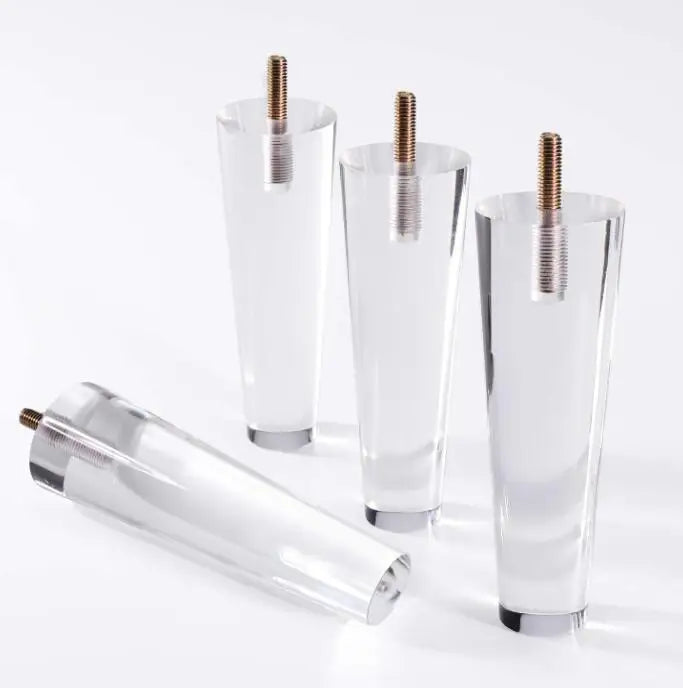 Factory Custom clear Acrylic Furniture Replacement Legs for Couch Sofa Bench  Cabinet TV Stand Chair Dresser Recliner