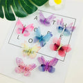 Colorful Double Layer 6 Cm Butterfly Fancy Hair Clips Hairpins Mesh Fabric Barrettes Alligator for Kids Baby Gir