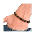 Go2boho 8mm Beaded Bracelet for Men Bohemian Fashion Jewelry With Black Onyx & Natural Gemstone Stretch Arrow Hematite Bangles"
