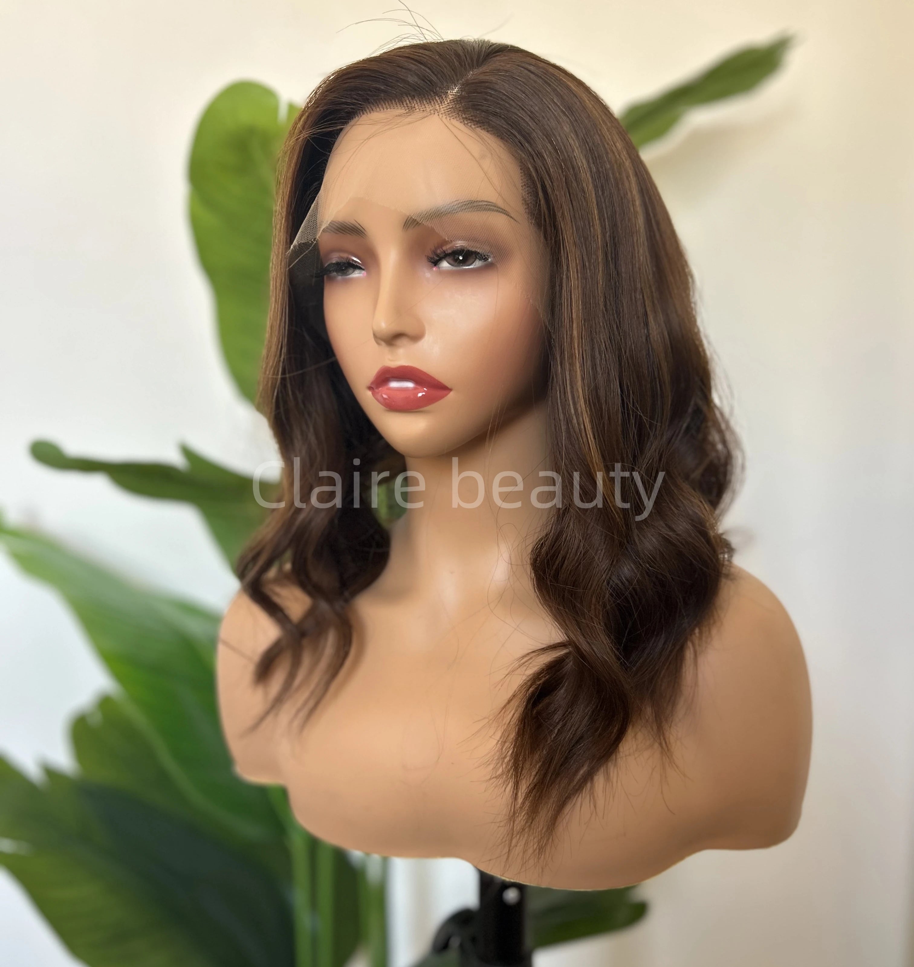 14A Grade Raw Virgin Human Hair Wig Cuticle Aligned 13x6 13x4 Body Wave Highlights Brown Color Hd Lace Front Wig