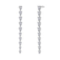 Dylam Elegance Exquisite 925 Sterling Silver Rhodium 18K Gold Plated Long Pear-Shaped Tassel 5A Cubic Zirconia Sutd Earrings
