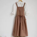 Cross-border Foreign Trade Waterproof Cotton and Linen Artistic Bib Apron for Kitchen & Work Uniform - Customizable