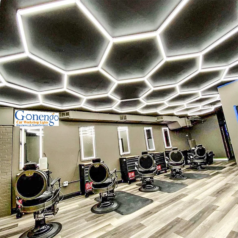 Factory Direct Sell High CRI Fast Connection Hexagonal Light Workshop Honeycomb Barber Light