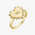 Love Heart Women Gold Plated 925 Sterling Silver Women Jewelry Heart Ring