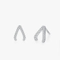 Ailmay 925 Sterling Silver Fashion Geometric Design Clear Zircon Stud Earrings for Women Girls Anti-allergy Fine Jewelry Gift